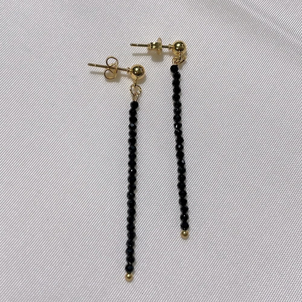 Black spinel earrings